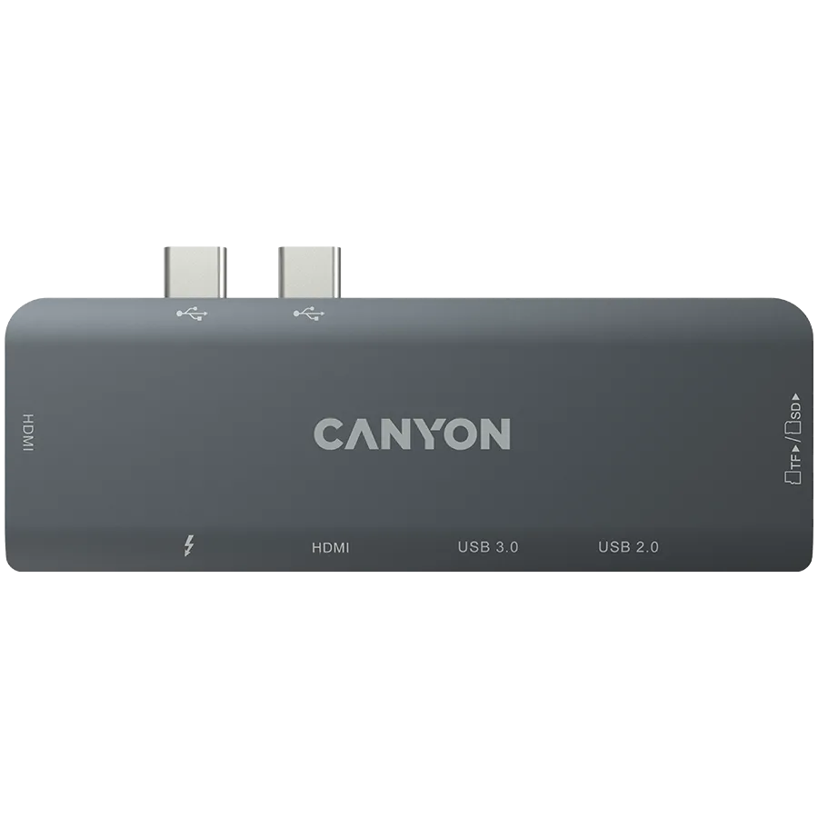 USB хъб CANYON hub DS-5 7in1 Thunderbolt 3 Space Grey - Image 4
