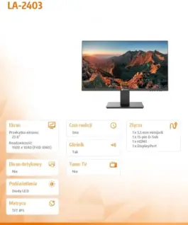 Alternative view от AG NEOVO Monitor 23.8 inches LA-2403 IPS FHD 100Hz HDMI DP VGA