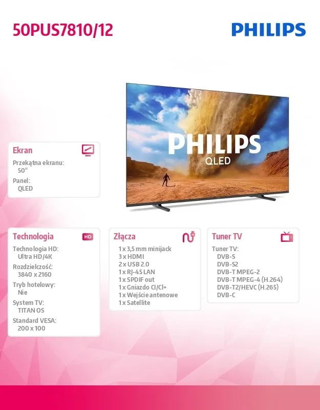 Philips TV QLED 50 inches 50PUS7810/12 - Image 4