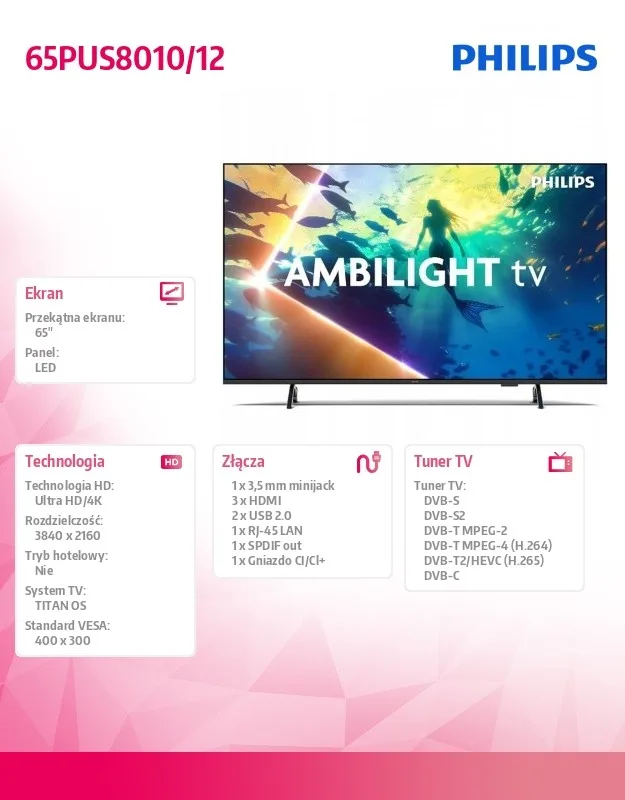 Philips TV LED 65 inches 65PUS8010/12 - Image 2