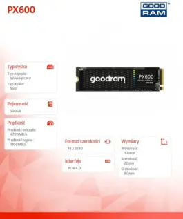 GOODRAM SSD PX600 500GB M.2 PCIe 4x4 NVMe 2280 - Image 5