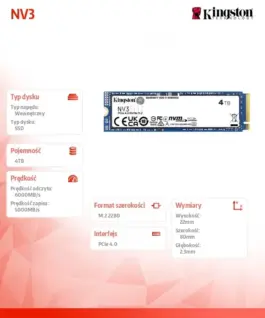 Kingston NV3 4TB M.2 2280 PCI-e 4.0 NVMe 6000/5000 SSD - Image 4