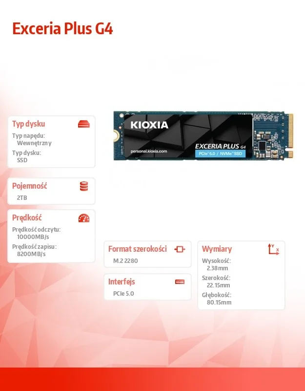 Kioxia SSD диск Exceria Plus G4 2TB PCIe Gen5x4 10000/8200 - Image 10