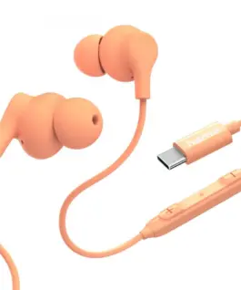 Hama слушалки тапи Curly usb-c оранжев