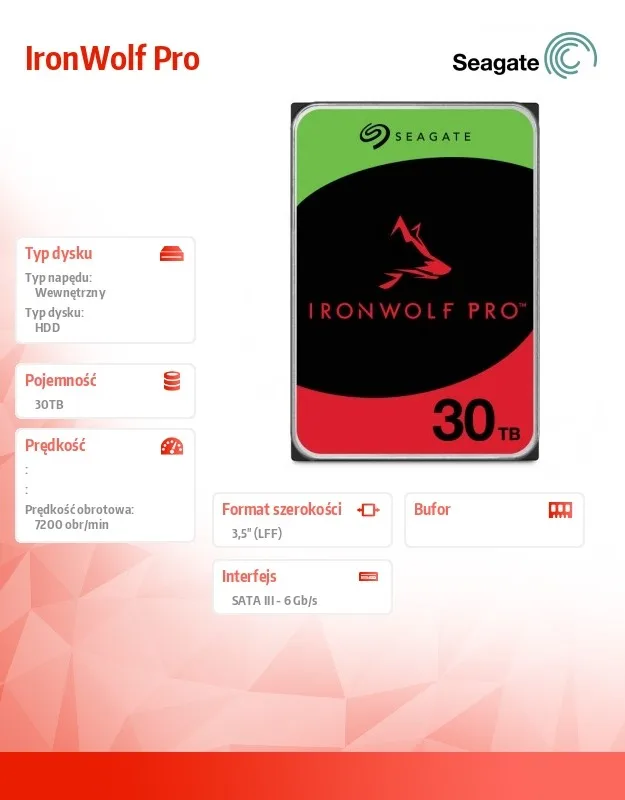 Seagate IronWolf Pro 30TB 3.5 ST30000NT011 - Image 5
