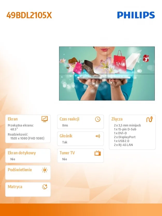 Philips 49BDL2105X 49-inch Public Display - Image 2