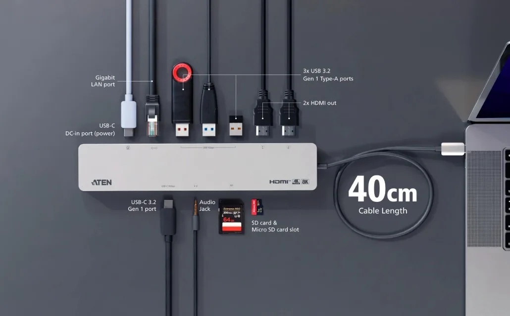 ATEN USB-C Multiport Dock with Power - Image 3