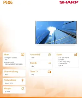 Sharp Monitor MultiSync P506 50 inches UHD 700cd/m2 24/7 - Image 3