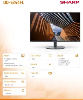 Sharp MultiSync DD-E244FL 24 черен - Image 5