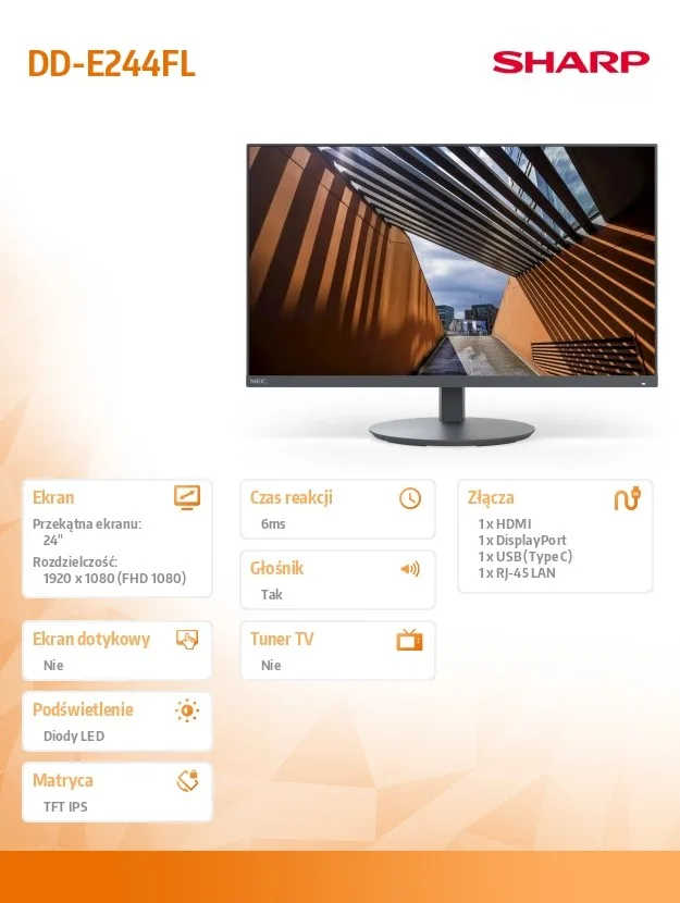Sharp MultiSync DD-E244FL 24 черен - Image 5