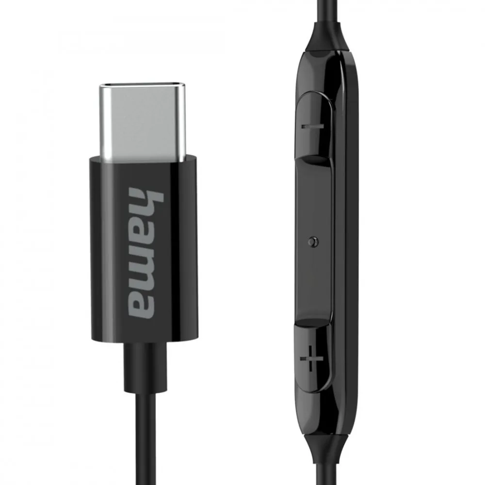 Hama In ear слушалки Curly USB-C черен - Image 5
