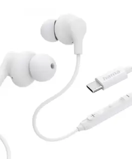 Hama In ear слушалки Curly USB-C бял