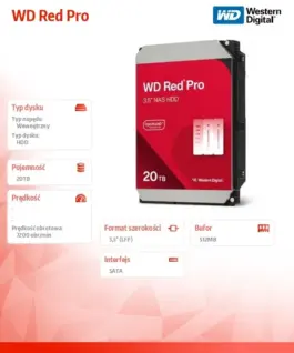 Alternative view от Western Digital HDD Disk червен Pro 20TB 3,5 512MB/7200rpm WD202KFGX