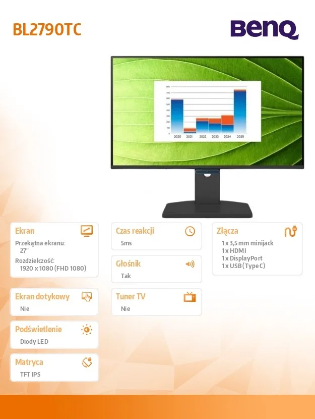 Benq Monitor 27 inches BL2790TC LED 5ms/IPS/HDMI/144Hz - Image 2