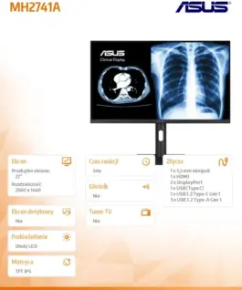 Alternative view от Asus Monitor 27 inches MH2741A 3.6MP HDMI USB-C DP DICOM