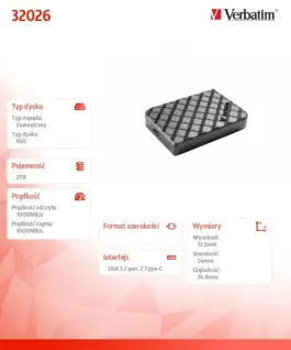 Verbatim Mini Diamond SSD 2TB USB-C 2TB 32026 - Image 5