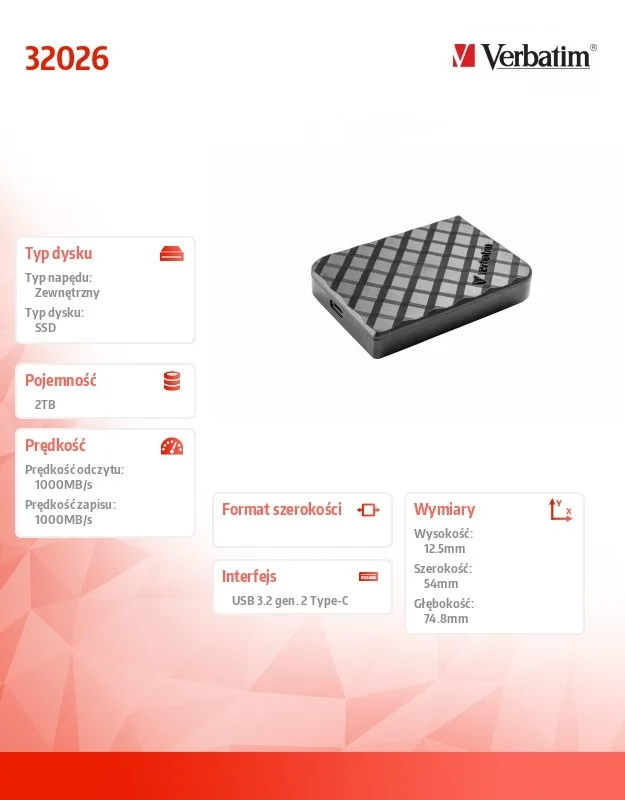 Verbatim Mini Diamond SSD 2TB USB-C 2TB 32026 - Image 5