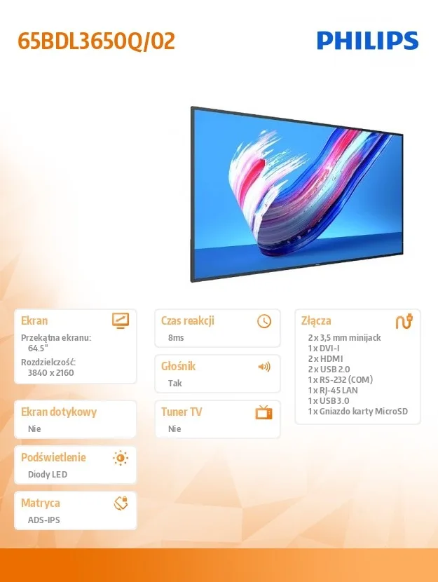 Philips 65BDL3650Q/02 65-inch Public Display - Image 2