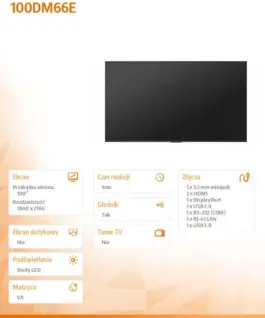 Hisense Monitor 100DM66E 100 inches 4K VA DS Display 24/7