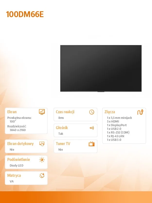 Hisense Monitor 100DM66E 100 inches 4K VA DS Display 24/7 - Image 5
