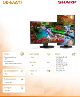 Alternative view от Sharp Monitor MultiSync DD-EA271F 27 inches черен
