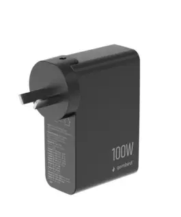 Alternative view от Gembird универсално зарядно GaN 100W LCD 3xUSB-C 1xUSB-A черен