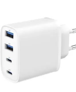 Gembird универсално зарядно GaN 40W LCD 3xUSB-C 1xUSB-A бял