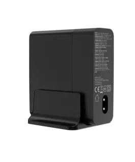 Gembird универсално зарядно GaN 140W LCD 3xUSB-C 2xUSB-A черен - Image 3