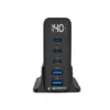 Gembird универсално зарядно GaN 140W LCD 3xUSB-C 2xUSB-A черен