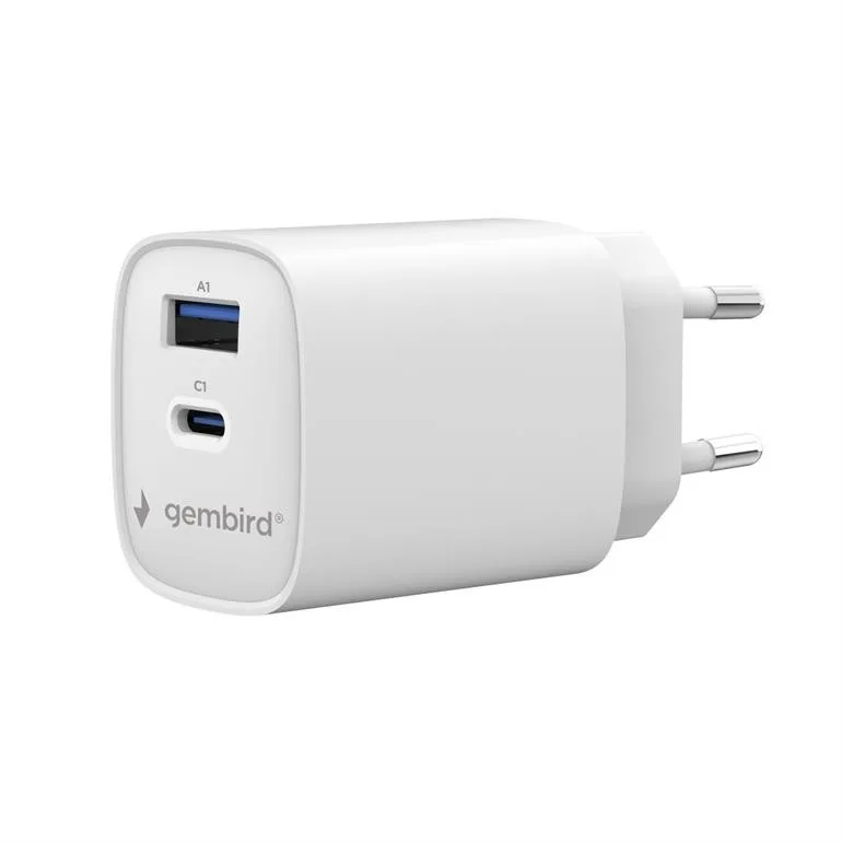 Gembird универсално зарядно 1xUSB-C/A QC 3.0 PD 30W бял