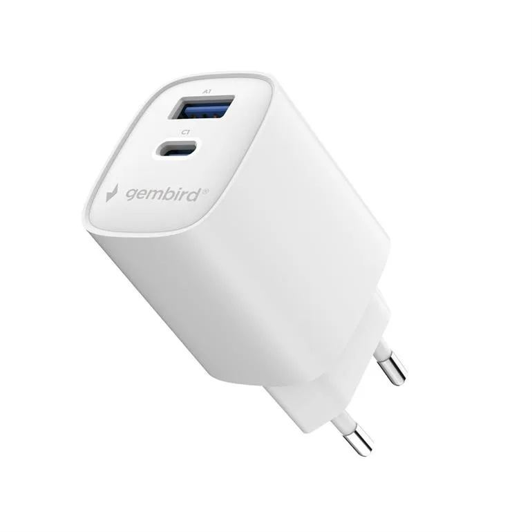 Gembird универсално зарядно 1xUSB-C/A QC 3.0 PD 45W бял - Image 2