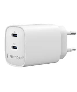 Gembird универсално зарядно 2xUSB-C PD 45W бял