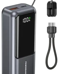 Gembird външна батерия LCD 10000mAh QC3.0 20W gray - Image 3