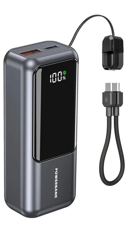 Gembird външна батерия LCD 10000mAh QC3.0 20W gray - Image 3