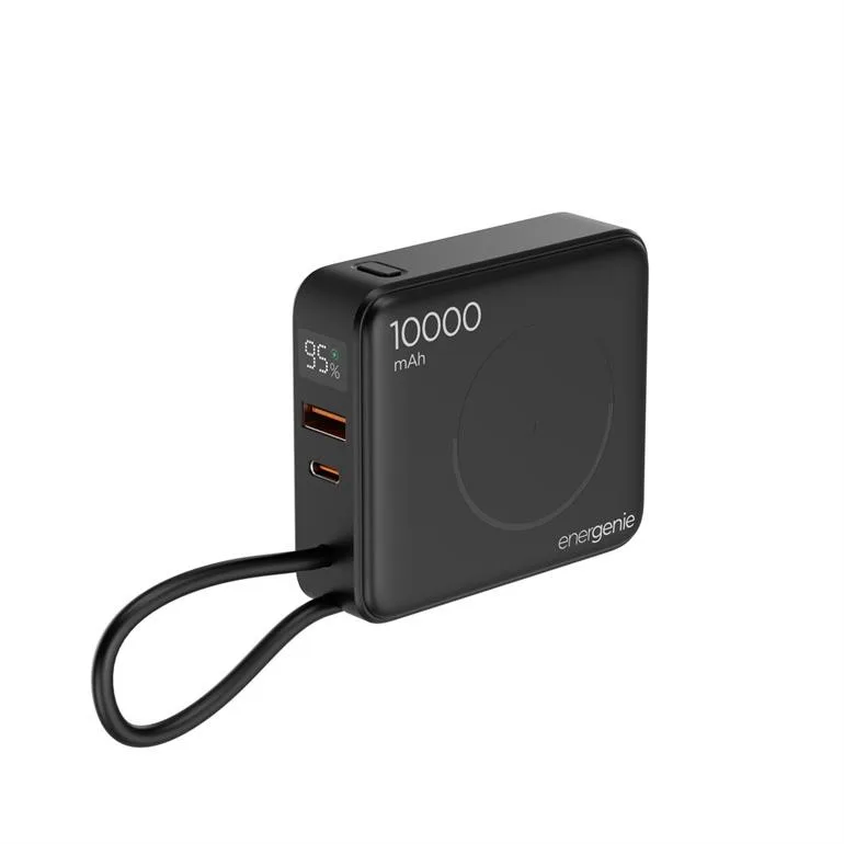 Gembird външна батерия 10000mAh 1xUSB-C/1xUSB-A 20W wireless 15W черен