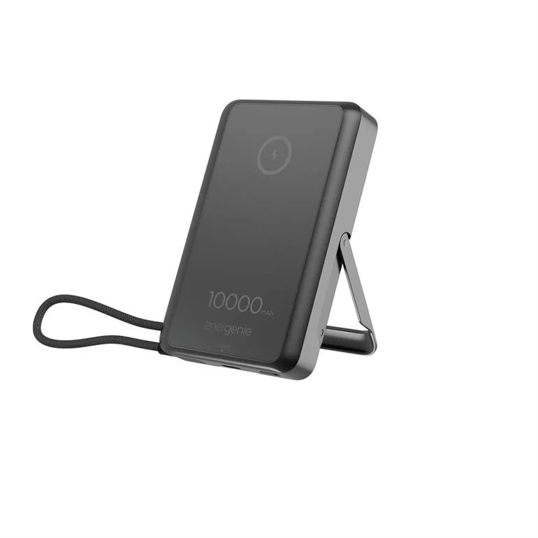 Gembird външна батерия 10000mAh wireless 15W USB-C 20W with stand черен