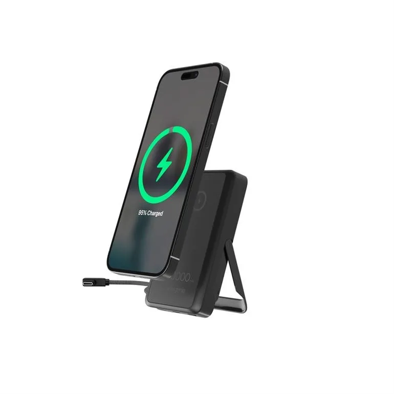 Gembird външна батерия 10000mAh wireless 15W USB-C 20W with stand черен - Image 3