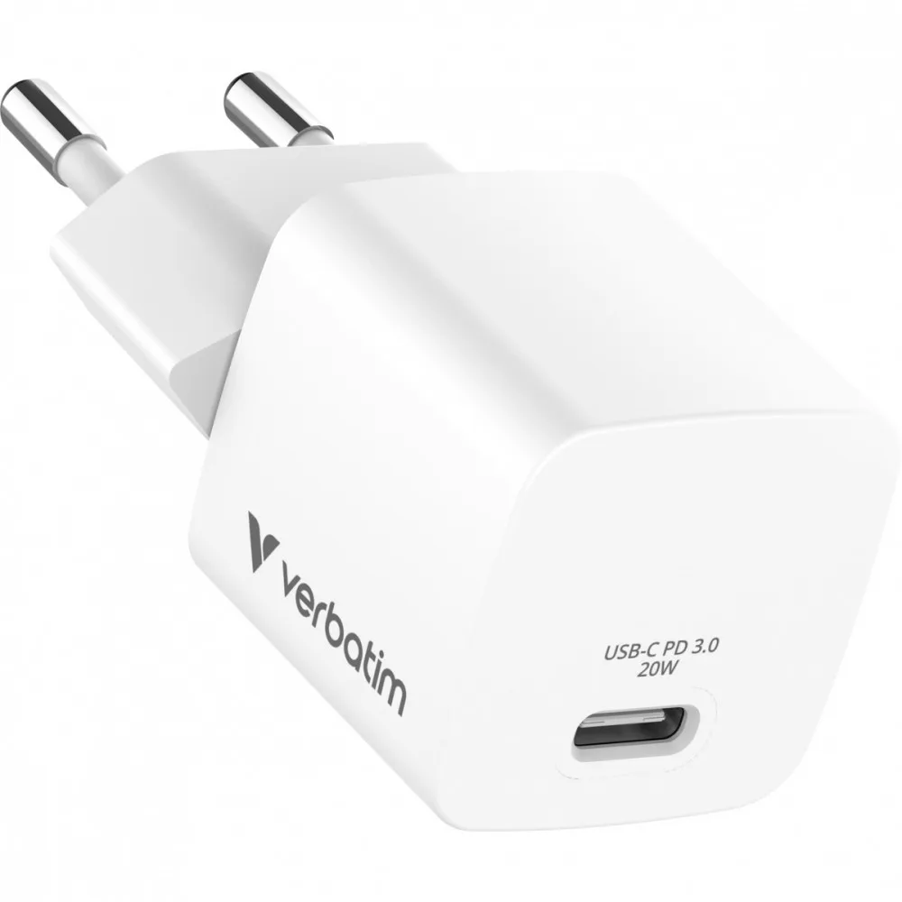 Verbatim зарядно Mini GaN 20W USB-C P.D 3.0