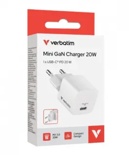 Verbatim зарядно Mini GaN 20W USB-C P.D 3.0 - Image 3