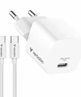 Verbatim зарядно uniwersall Mini GaN 20W with кабел 1m USB-C P.D 3.0