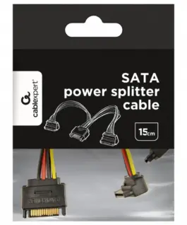 Gembird Sata power кабел Sata-> (M) >2xSATA angled 15cm - Image 4