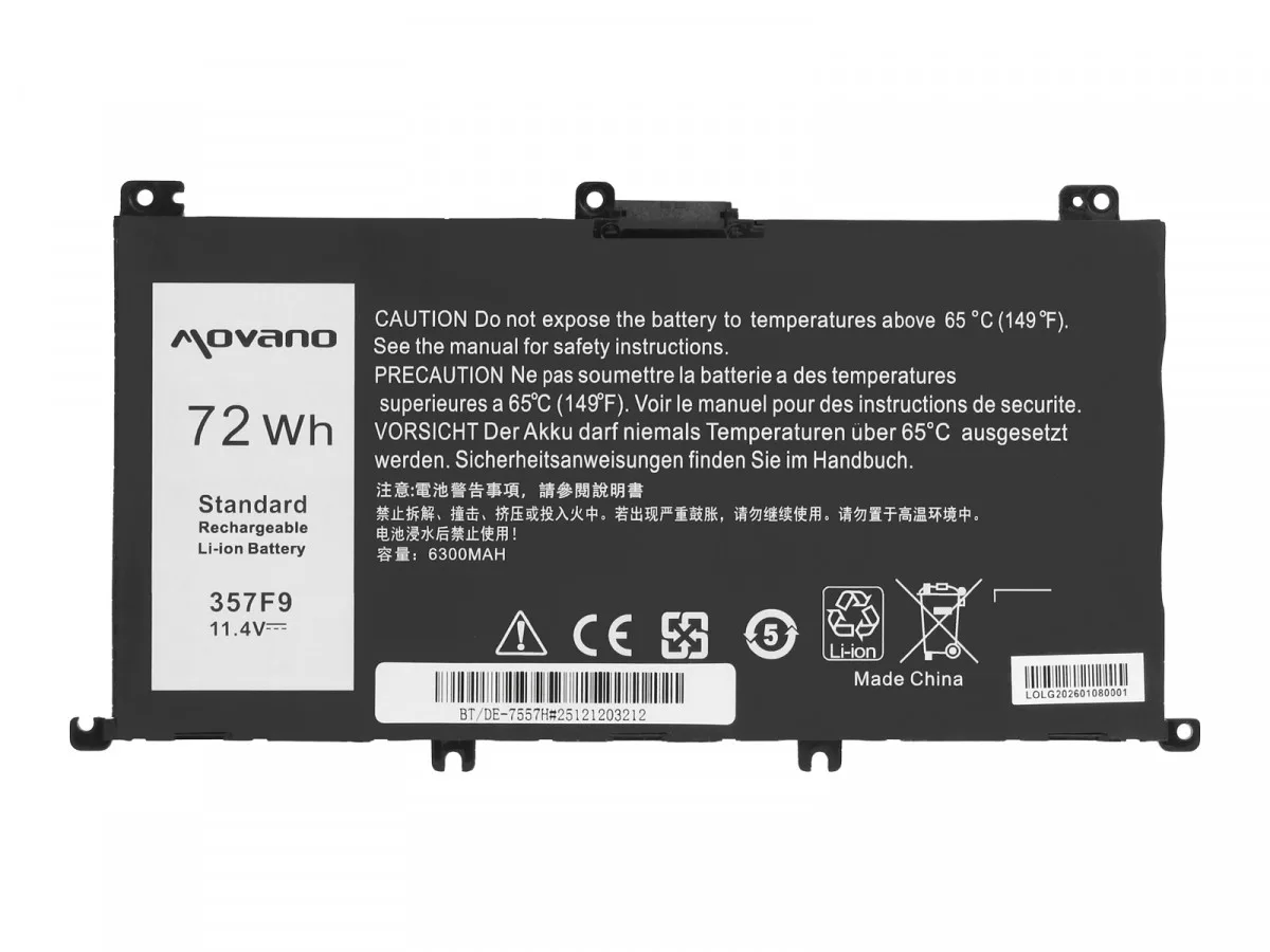 Movano Battery 357F9 for Dell Inspiron 5577 7557 - 6300 mAh (72 Wh) - Image 5