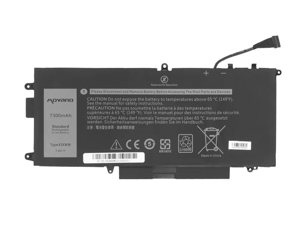 Movano Battery K5XWW for Dell Latitude 5289 7390 2-in-1 - 7300 mAh (55 Wh) - Image 5
