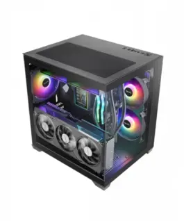 TACENS Case MARS MC-VIEW3 черен mATX 3xARGB