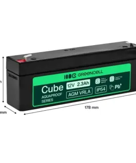 Alternative view от Green Cell Maintenance-Free AGM VRLA Battery for Cash Registers and Toys 12V 2.3Ah, IP54