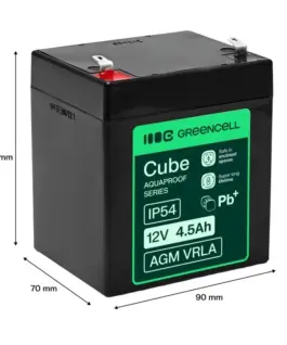 Alternative view от Green Cell Maintenance-Free AGM VRLA Battery for Cash Registers, Toys and Security Cameras 12V 4.5Ah, IP54