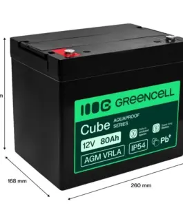 Alternative view от Green Cell Maintenance-free battery for UPS systems, scales, and motorhomes AGM VRLA 12V 80Ah IP54