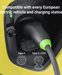 Alternative view от Green Cell Snap EV Type 2 кабел за зареждане, 11kW, 5m Tesla Model Y, Model 3, Model S, Model X, Kia EV6, EV9, VW ID.4, ID.5, BMW i4, iX, Ford Mustang Mach-E