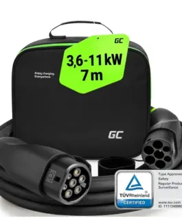 Green Cell Snap EV Type 2 кабел за зареждане 11kW 7m Tesla Model Y Model 3 Model S Model X Kia EV6 EV9 VW ID.4 ID.5 BMW i4 iX Ford Mustang