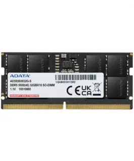 Adata памет за лаптоп Premier DDR5 5600 SODIMM 32GB SingleTray